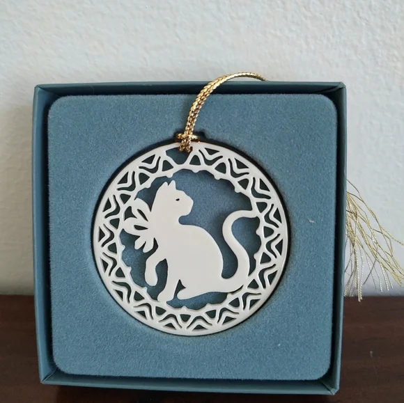 Lenox Cat Vintage Ornament Christmas Holiday In Box - Picture 4 of 5